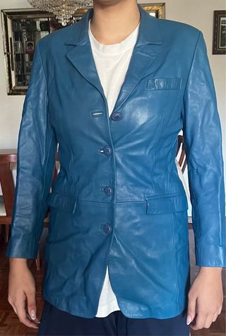 Chaqueta de piel AMBIT S.L azul mujer