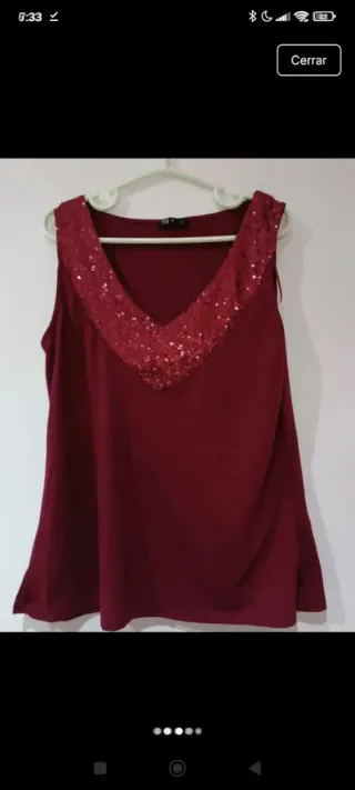 Camiseta tirantes lentejuelas Tex Talla L