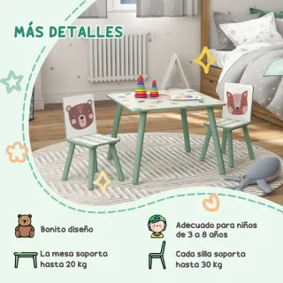 Mesa y 2 Sillas Infantiles