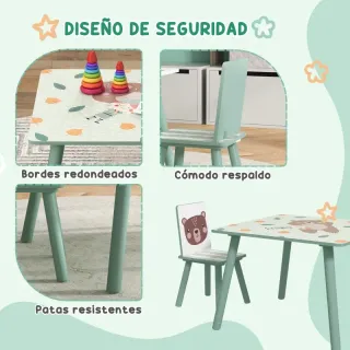 Mesa y 2 Sillas Infantiles