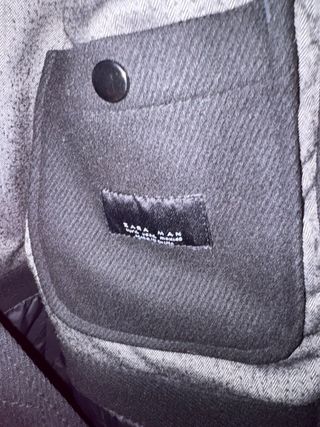 Chaquetón Zara Militar Talla M Negro
