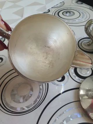 Zuccheriera e lattiera vintage metallo argentato