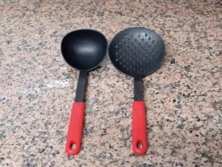 Lote Utensilios Cocina Negro y Rojo