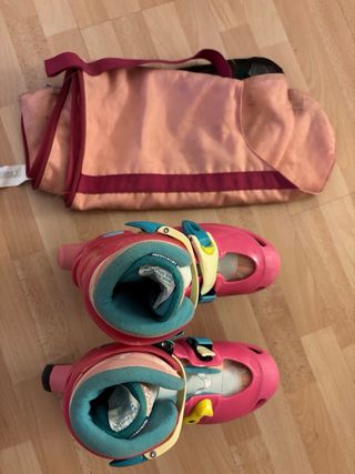 Patines en línea rosas Decathlon Talla 32