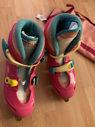 Patines en línea rosas Decathlon Talla 32