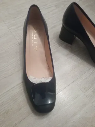 Zapatos de piel salón mujer talla 39 azul oscuro