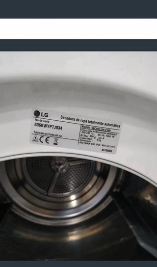 Secadora LG 8kg Bomba Calor A+++