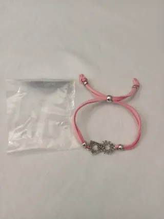 Pulsera rosa charms plateado la virgen del Pilar