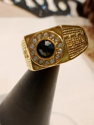 Anillo Hombre Esmeralda Oro talla grande 25