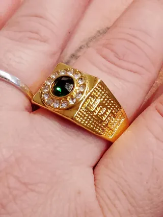 Anillo Hombre Esmeralda Oro talla grande 25