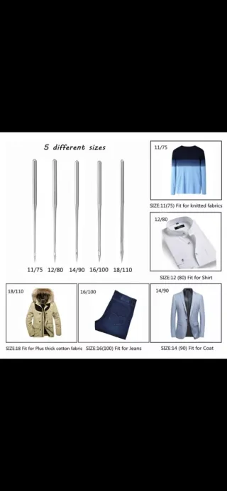 Agujas Máquina Coser Universal 10 uds