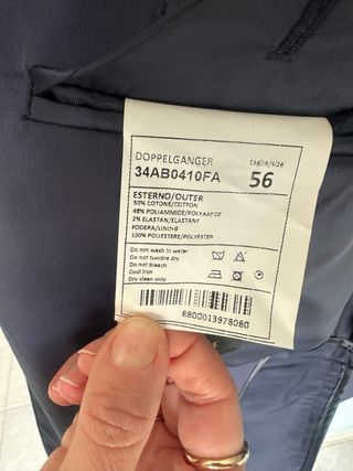 DoppelGanger Abito Uomo Cotone Royal Blu Taglia 56