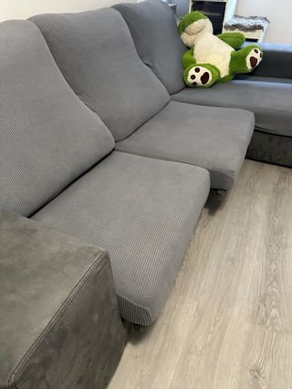 Sofá chaise longue 3 plazas gris
