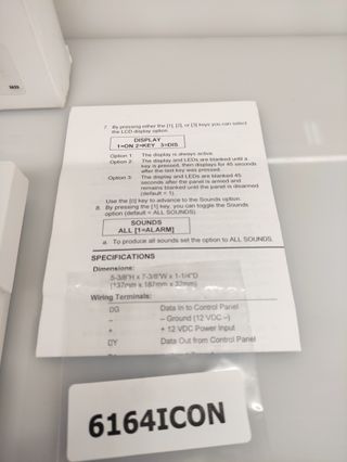 Honeywell 6164ICON Tastiera Alpha LCD 4 Zone