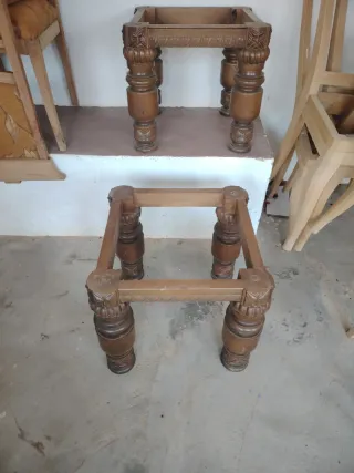 2 Bases de mesa de madera tallada 30€ cada una