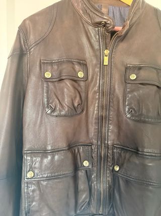 Chaqueta Piel Massimo Dutti Marrón