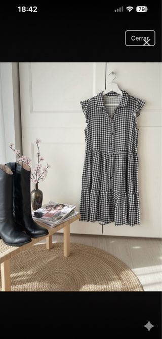 Vestido Vichy Talla M Stradivarius