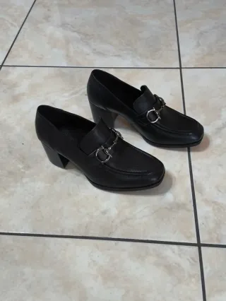 Mocassini donna vera pelle neri