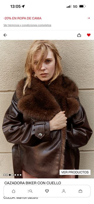 Cazadora efecto piel H&M Talla M