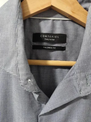 Camisa cuadros negra Cortefiel