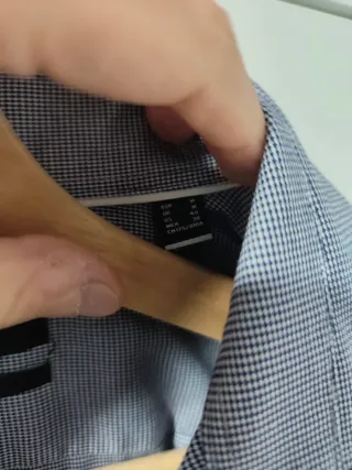 Camisa cuadros negra Cortefiel