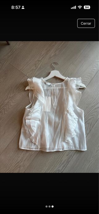 Top Zara Volantes Blanco