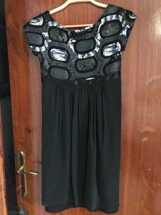 Vestido fiesta lentejuelas CARAMELO Talla S
