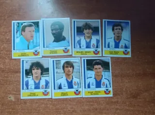 7 cromos RCD Español 86-87,panini