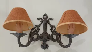 Aplique de pared clásico metal y tela