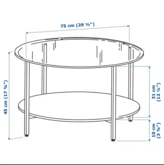 Mesa Centro Ikea Vittsjo Cristal Metal Negra
