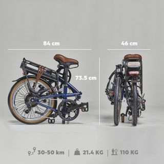 Bicicleta Plegable Eléctrica E Fold 500 Azul