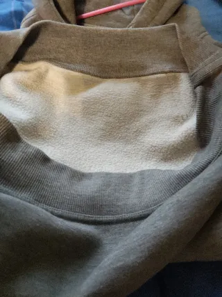 Sudadera con capucha gris. Interior de felpa