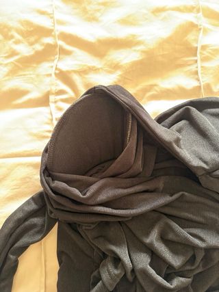 Body manga larga drapeado negro