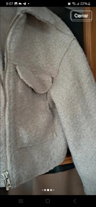Chaqueta Zara Lana Beige Talla XS