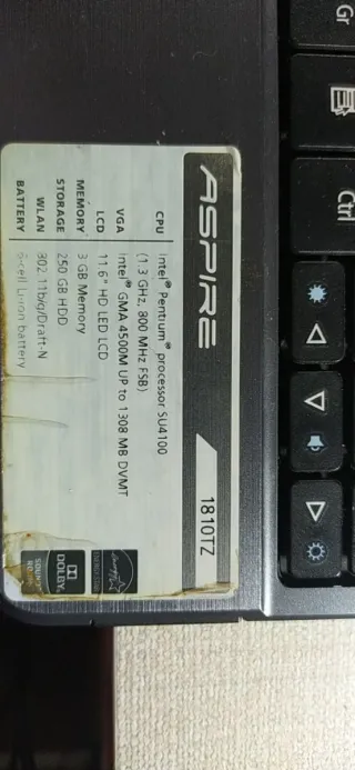 Portátil Acer Aspire 1810TZ para piezas