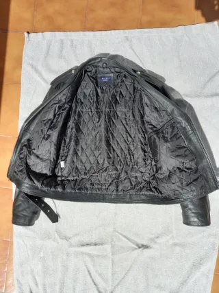 Chaqueta de Piel Vacuno Negra Bleu