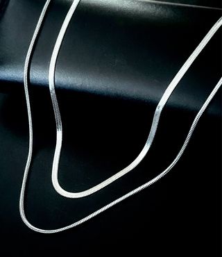 Dos Cadenas de Plata Acero Inoxidable