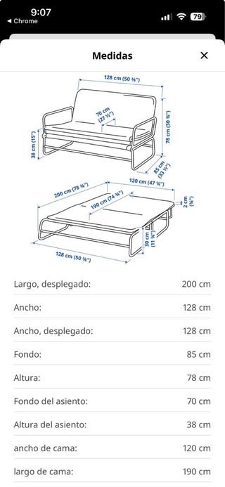 Sofá Cama Ikea HAMMARN