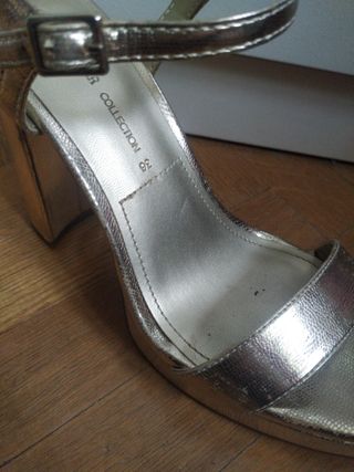Tacones dorados boda fiesta talla 36