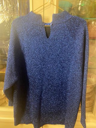 Jersey Uterque Lurex Azul Talla Única