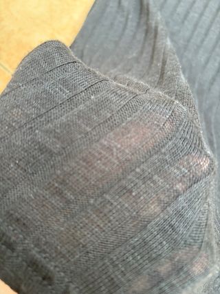 Camiseta negra de canalé manga larga