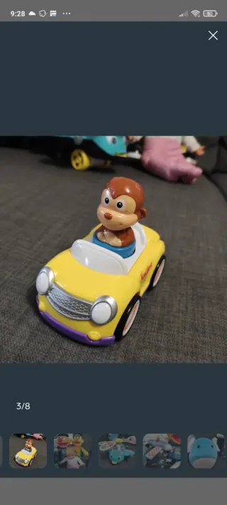 Coche Juguete Amarillo Mono