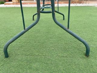 Mesa de jardín cristal y metal