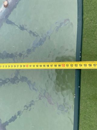 Mesa de jardín cristal y metal