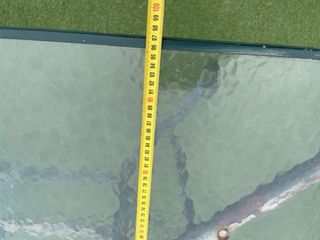 Mesa de jardín cristal y metal