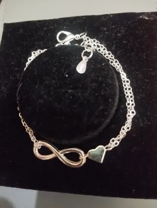 Pulsera Infinito Corazón Plata
