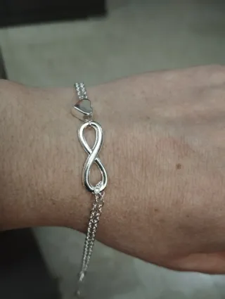 Pulsera Infinito Corazón Plata