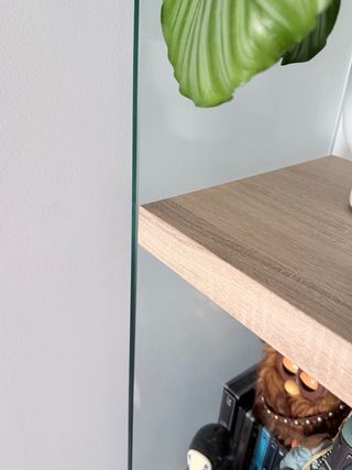 Estantería madera y cristal