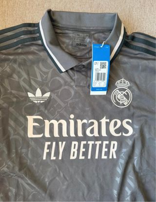 Camiseta Real Madrid Adidas Talla M Gris