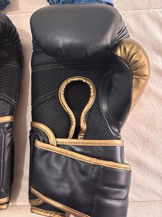 Guantes Boxeo Everlast Powerlock Negros/Dorados